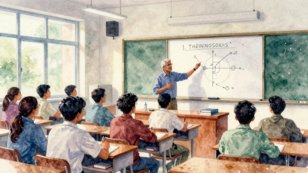 University lecture on thermodynamics in Indian classroom