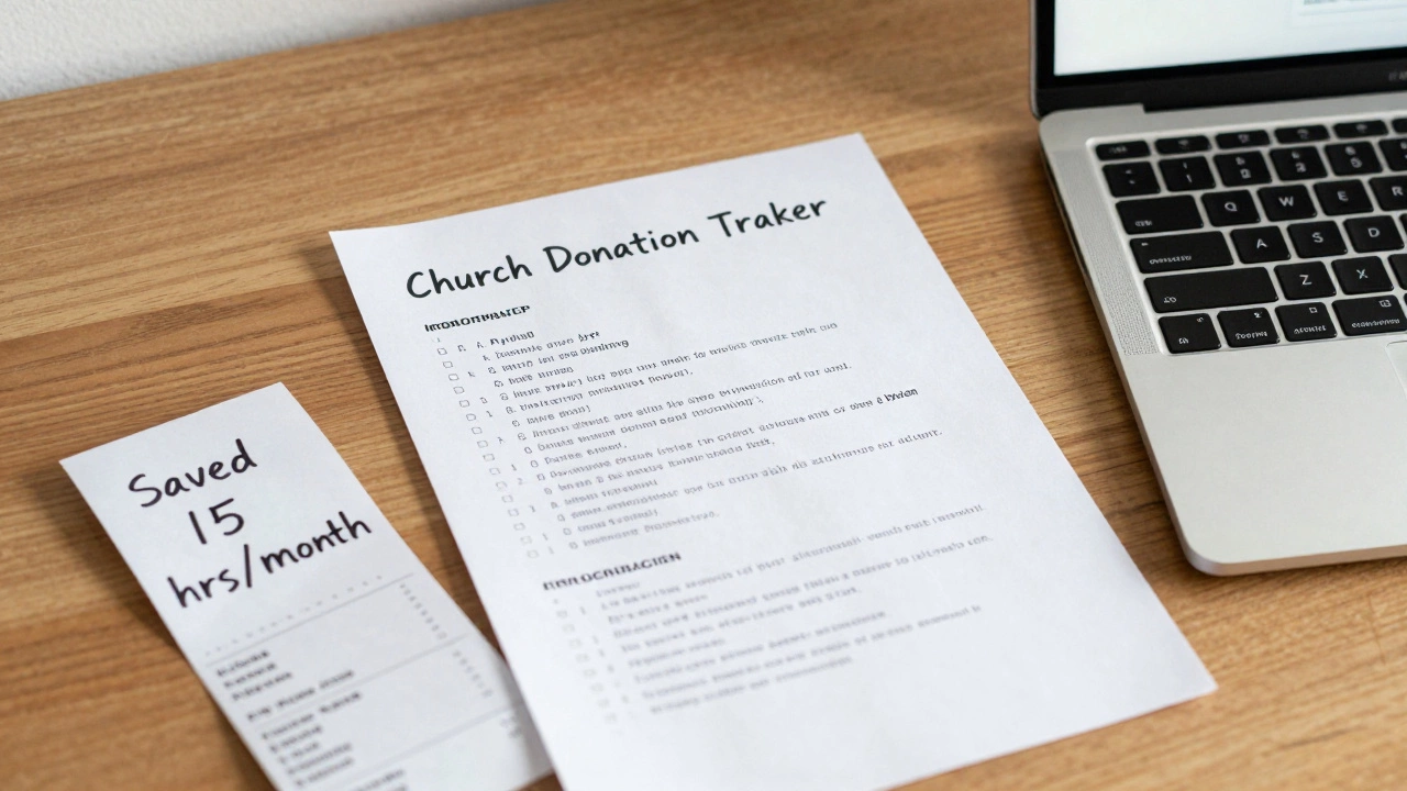 A GitHub project folder for automating church donations with handwritten notes and charts.