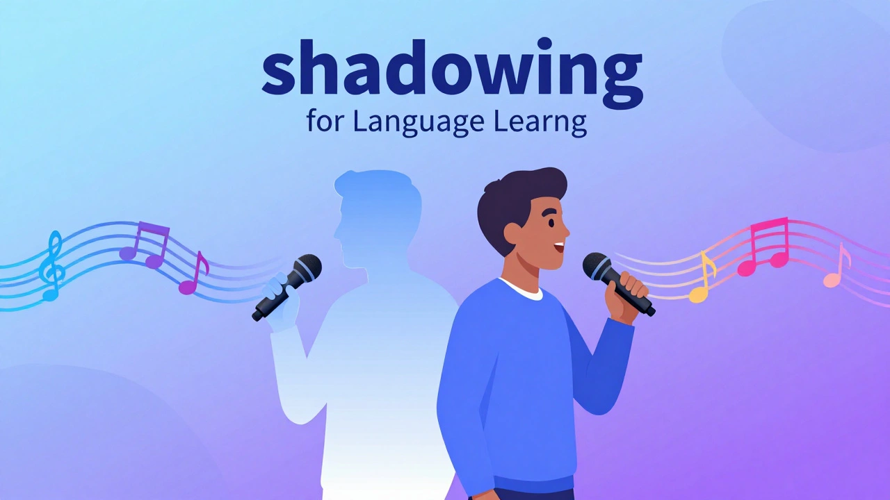 Illustration of shadowing technique with sound waves and silhouettes