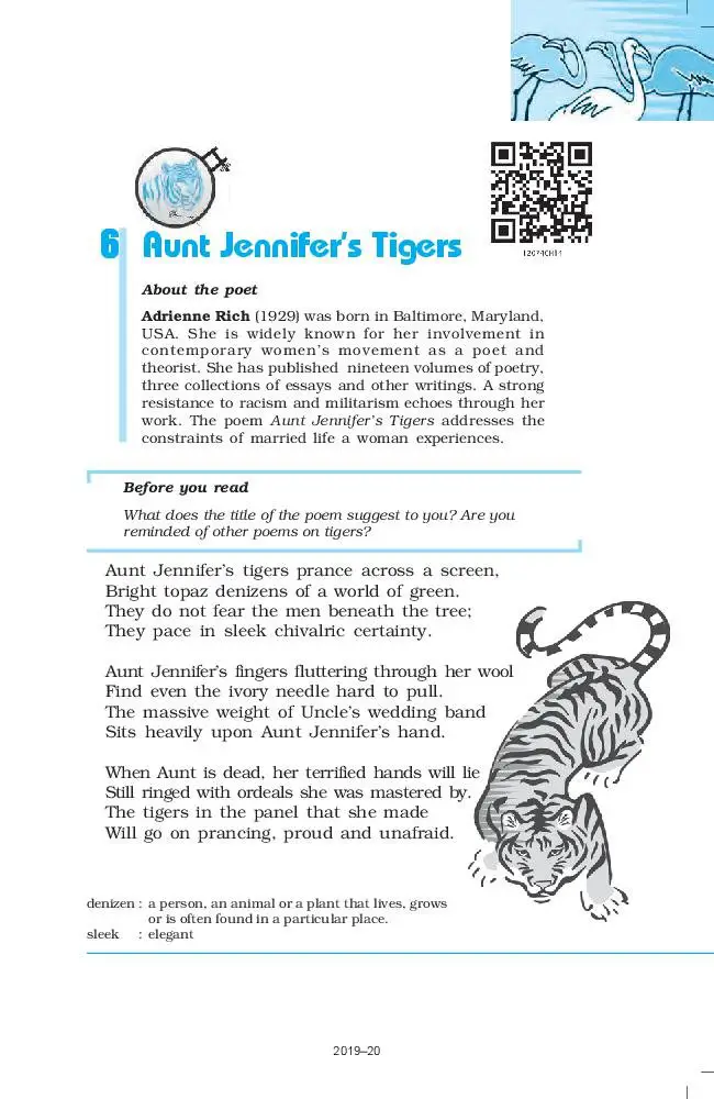 Aunt Jennifer's Tiger class 12: Theme, summary, and analysis